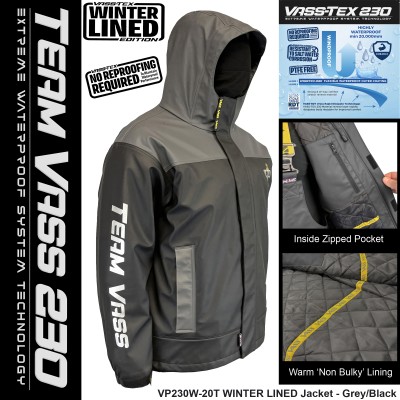 Team Vass 230 Winter Lined Jacket in Grey and Black